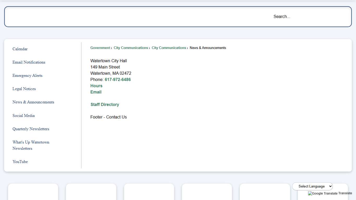News & Announcements Watertown, MA - Official Website